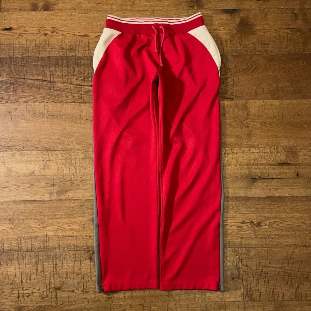 Armani Exchange Track Pants Mens Size M Red Athleisure Baggy Wide Leg Loungewear